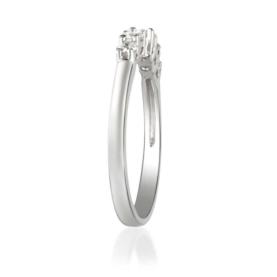 14K White Gold White Diamond Ring