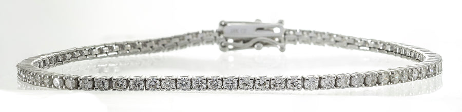 14K White Gold White Diamond Bracelets