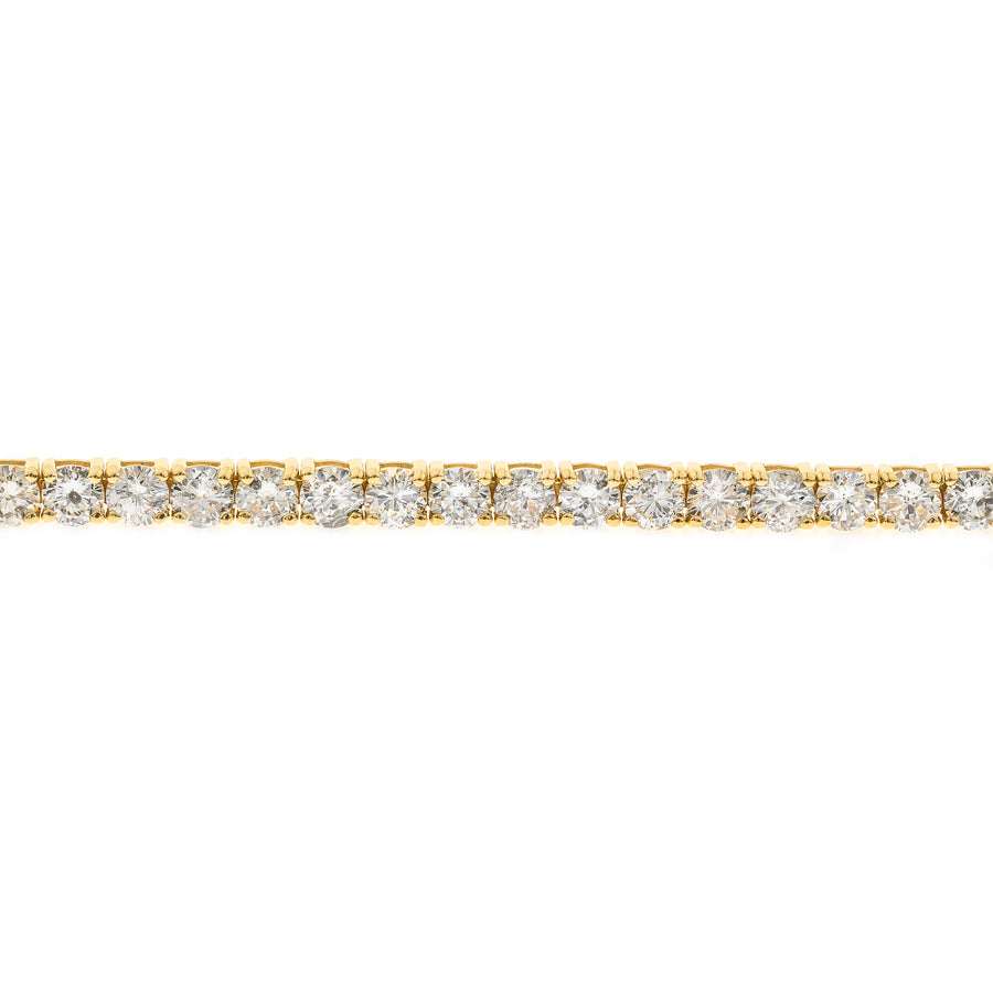 14K Yellow Gold Diamond Beaded Bracelet
