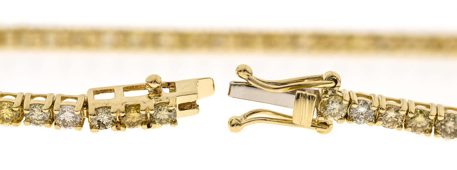 14K Yellow Gold Diamond Beaded Bracelet