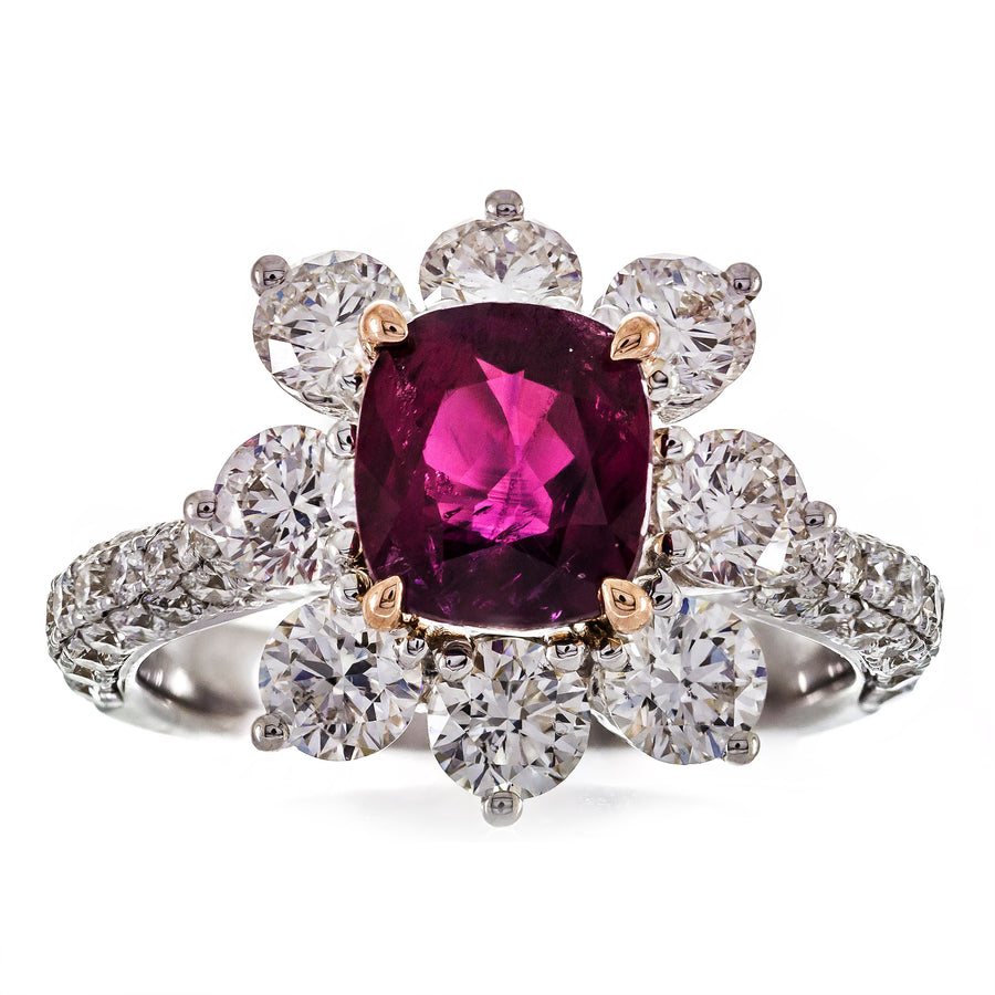 18KTwo Tone Gold Ruby Ring
