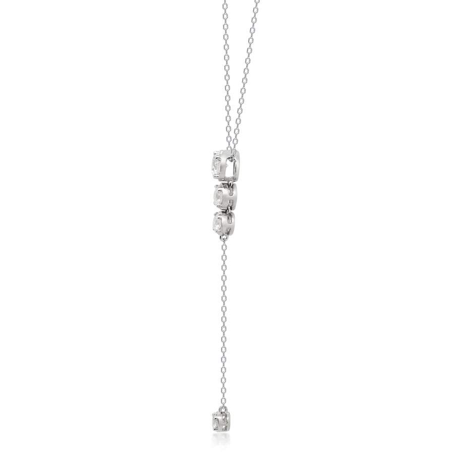 14K White Gold Delicate Chain Diamond Necklace