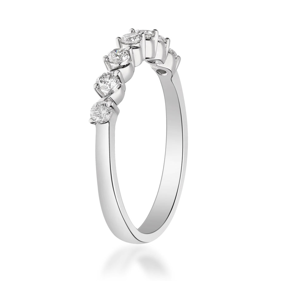 18K White Gold Diamond Beaded Ring