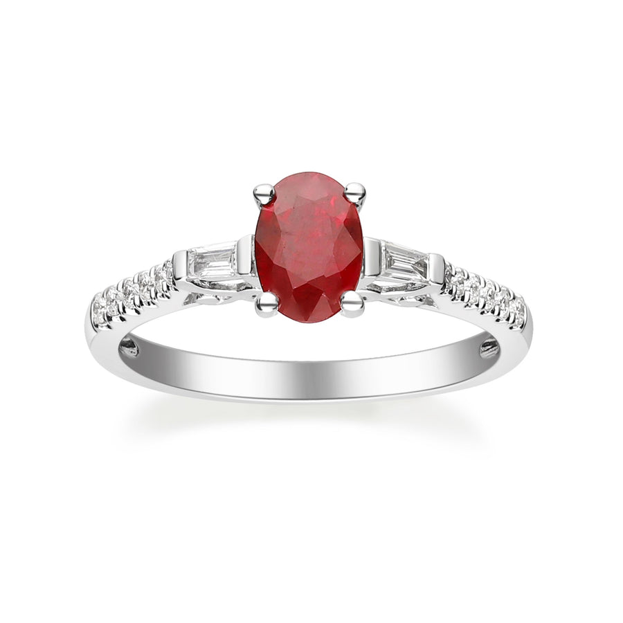 18k White Gold 1 Carat Natural Ruby Ring Classic Fashion Party Jewelry With  Stone Certificate - Rings - AliExpress