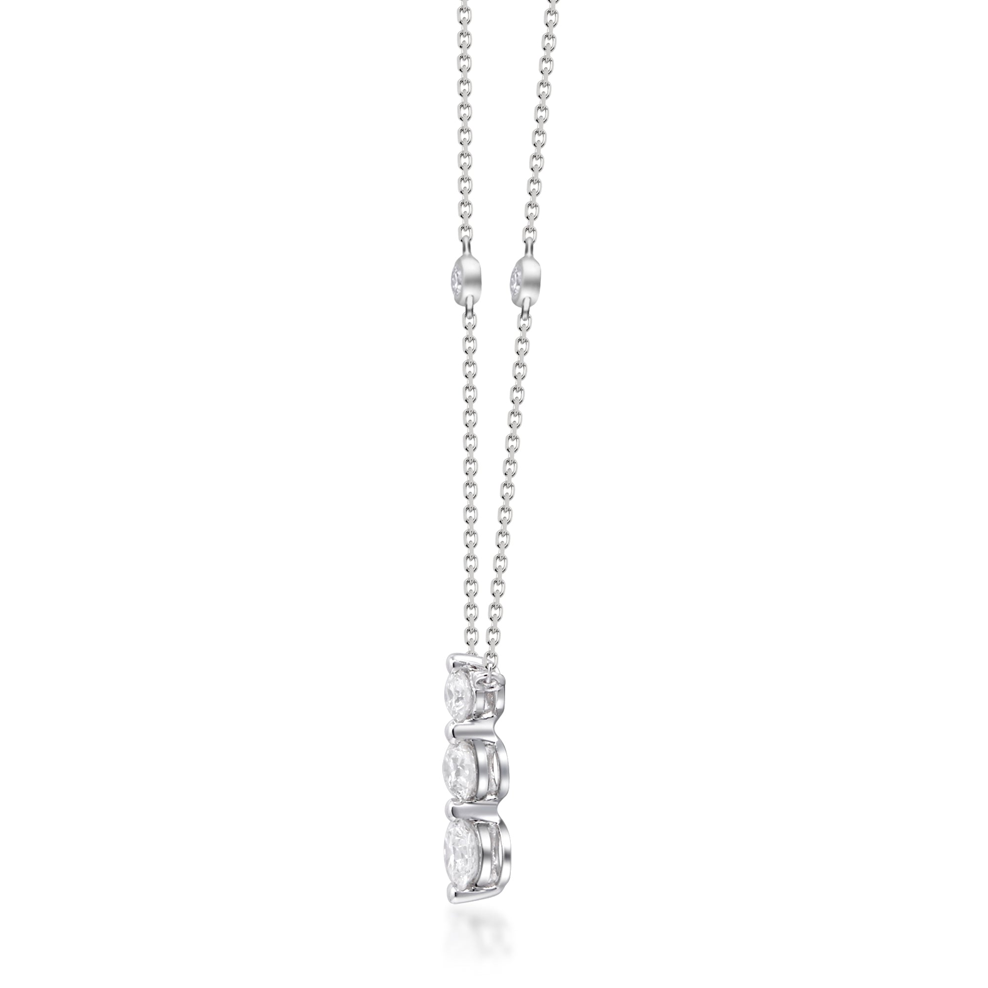 14K White Gold White Diamond Necklace – cirari