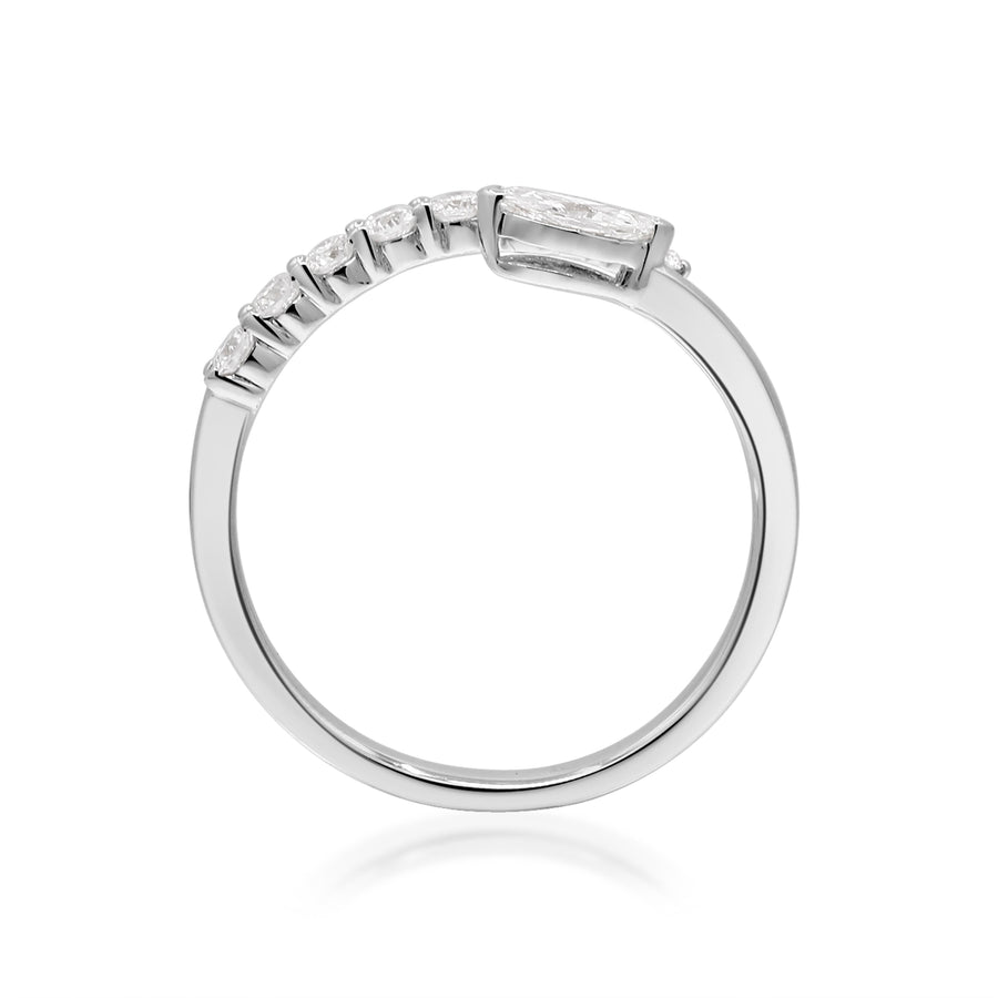 14K White Gold Round Stackable Diamond Ring