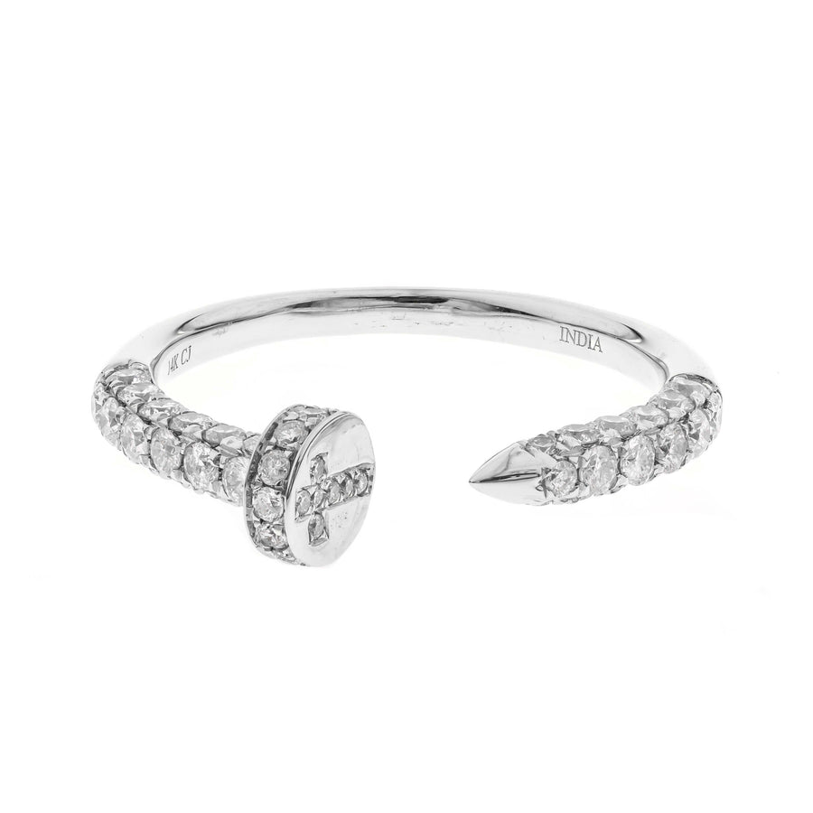 14 Karat Open White Diamond Ring