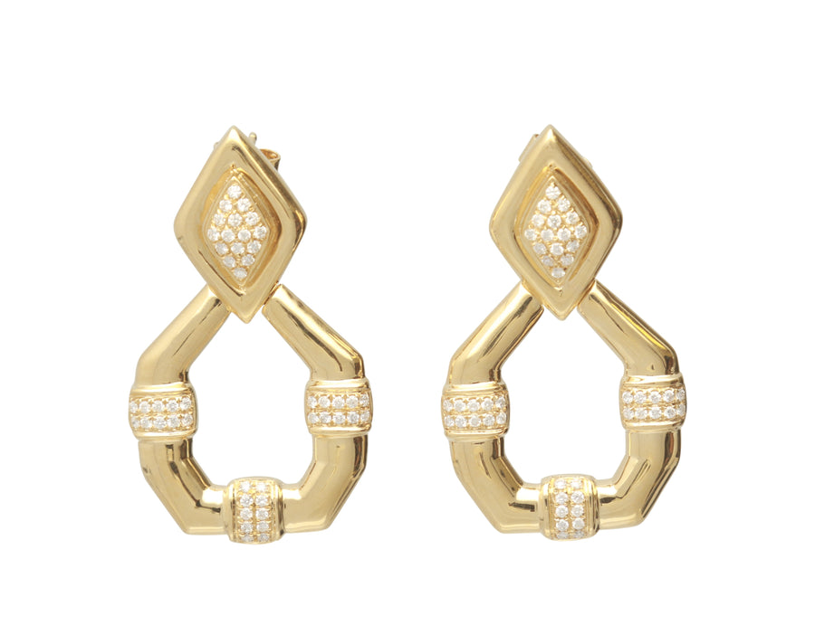 18 Karat Yellow Gold Diamond Earring
