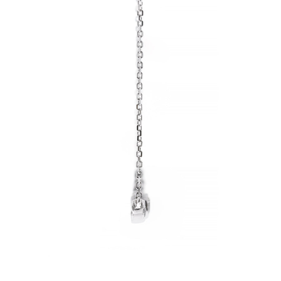 14K White Diamond Delicate Beads Necklace