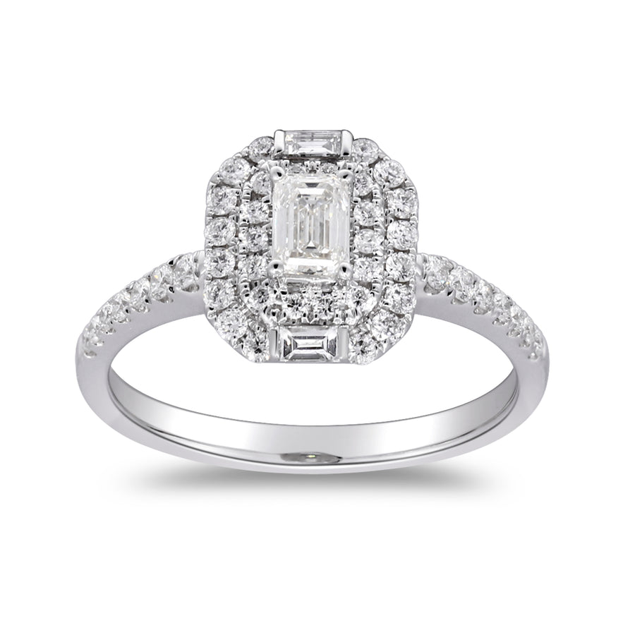 14 Karat White Gold Engagement Ring in White Diamond
