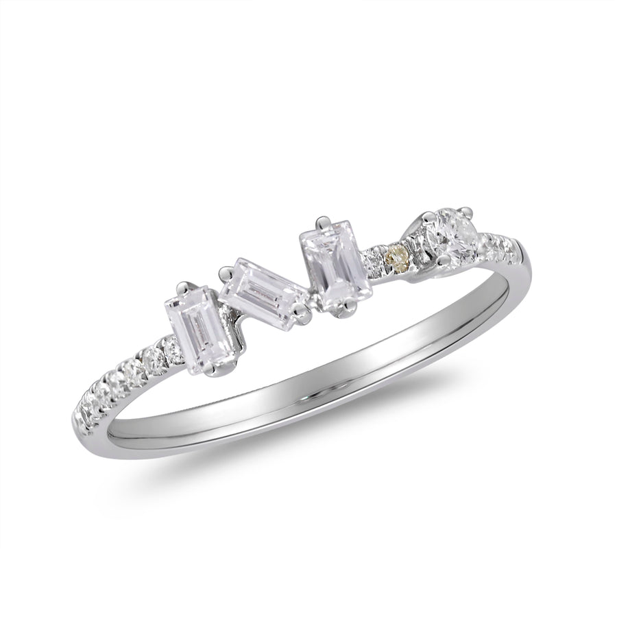 14 Karat White Diamond Ring