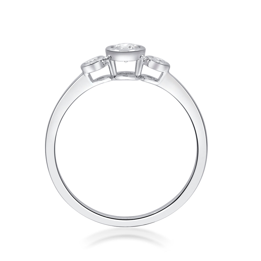 14 Karat White Gold Round Diamond Designer Ring