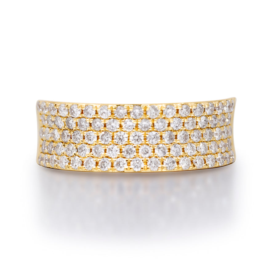 14K Yellow Multi Layer Diamond Ring