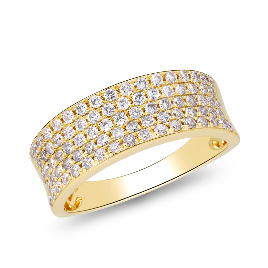 14K Yellow Multi Layer Diamond Ring