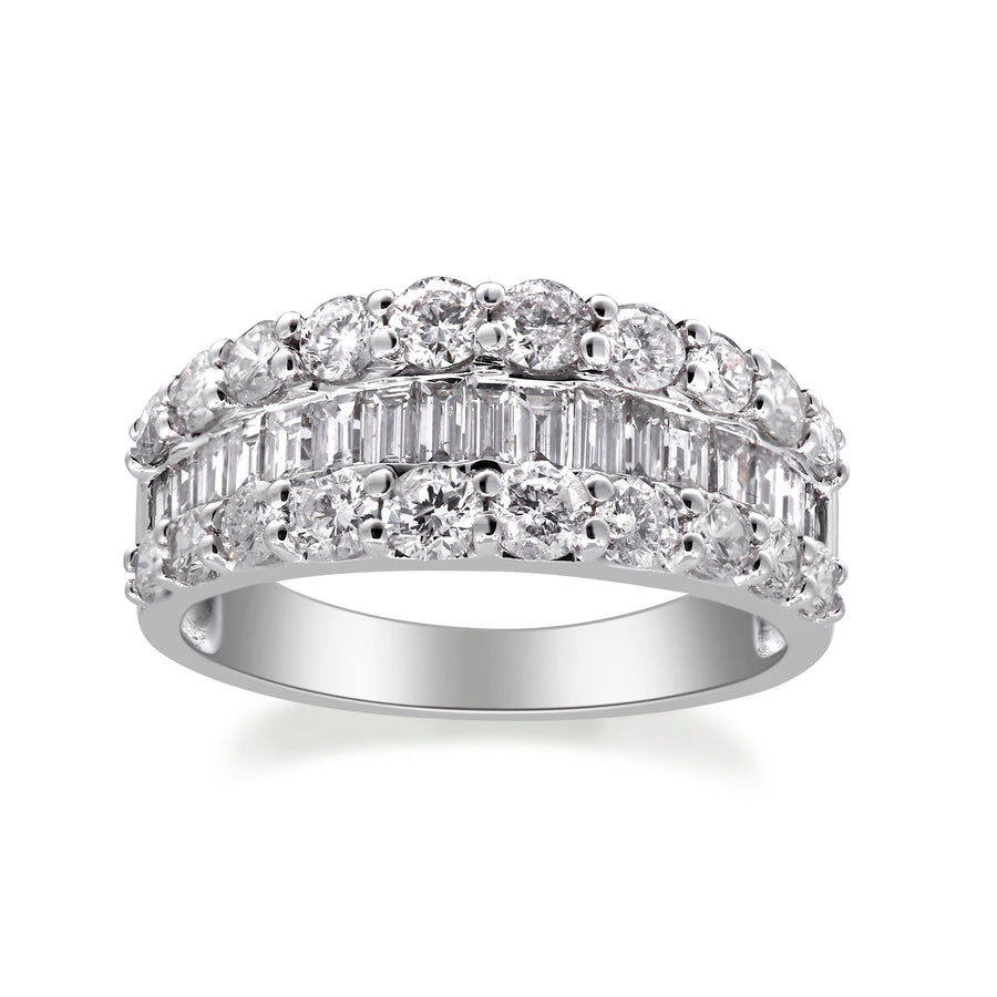 14K White Gold White Diamond Ring