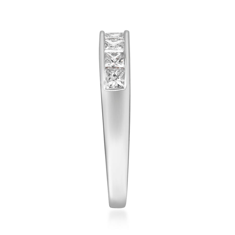 14 Karat White Gold Princess - Cut White Diamond Ring