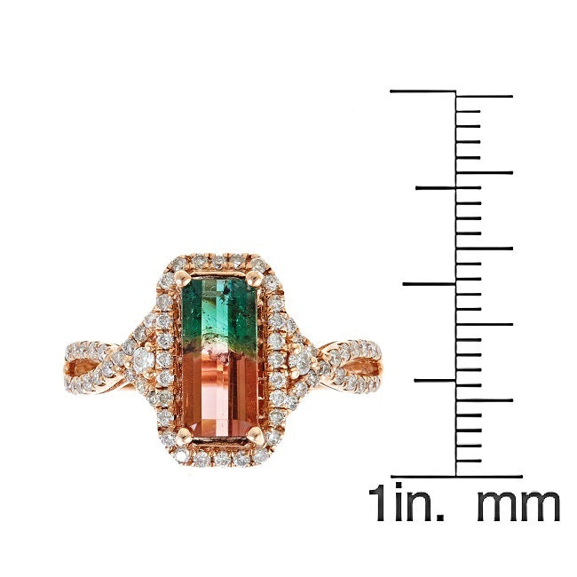 14KR Bi color Tourmaline Ring