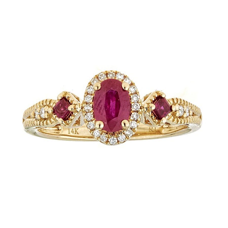 14KY Ruby and Diamond Ring